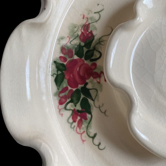 Heavy Large Vintage Serving Platter, Rose Floral Design - Picture 7 of 8
